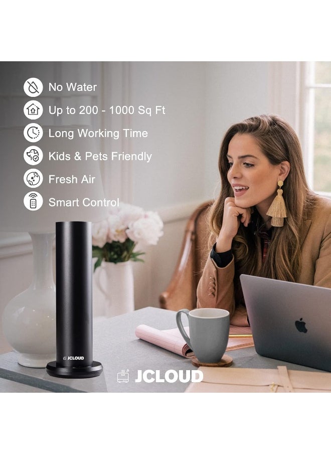 Jcloud Smart Scent Air Machine with Nebulizing Diffusion System for Home, Bluetooth Waterless Essential Oil Diffuser for Oils, Cold Air Technology Aromatherapy Diffuser for Large Room, Office, Black