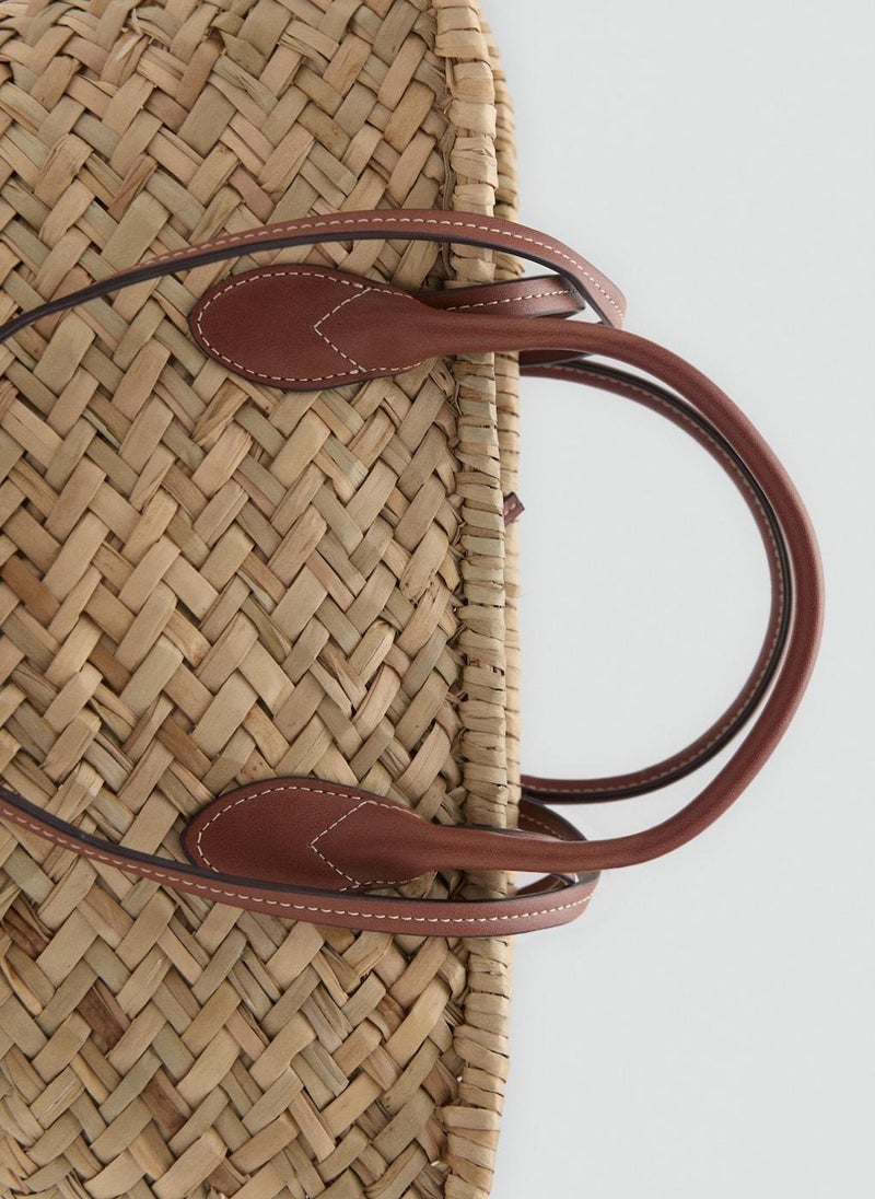 Large Double-Handle Natural Fibre Basket Tote
