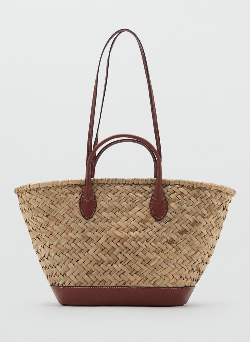 Large Double-Handle Natural Fibre Basket Tote