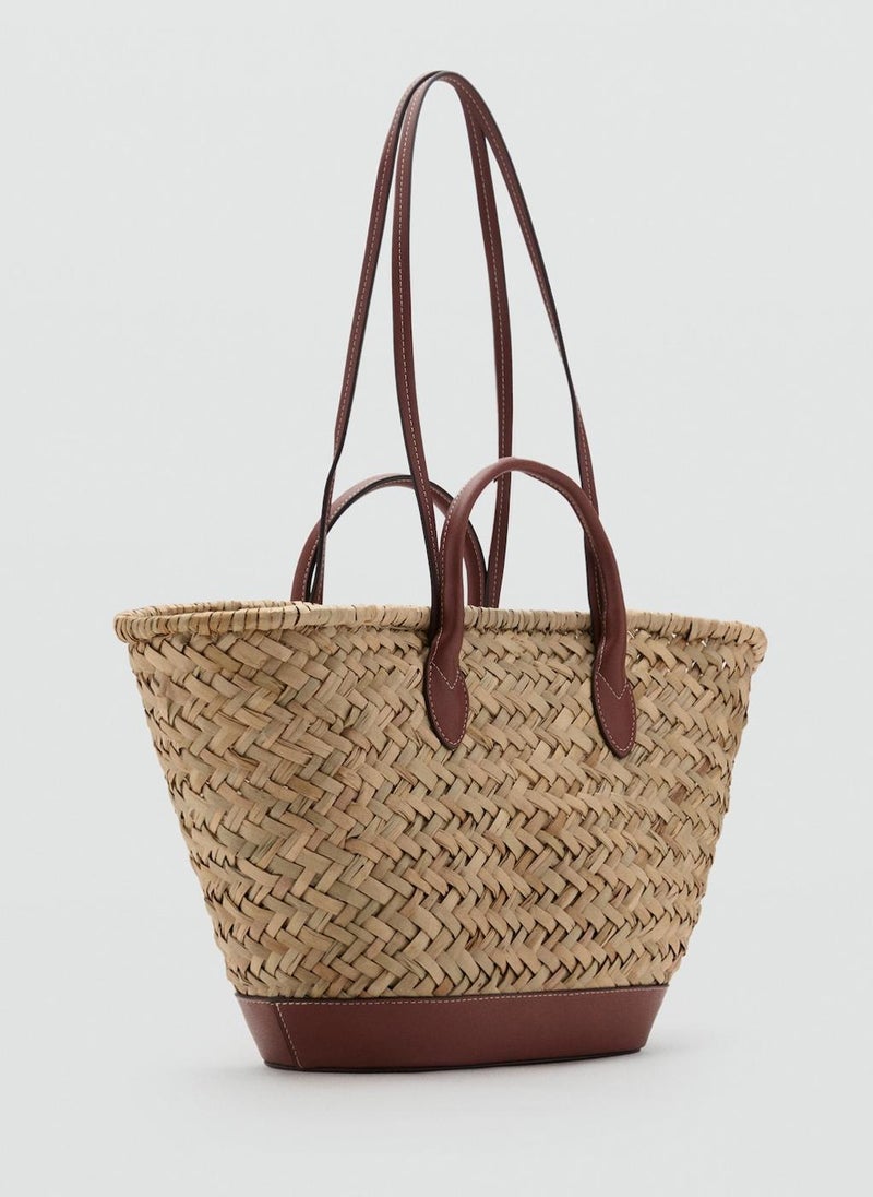 Large Double-Handle Natural Fibre Basket Tote
