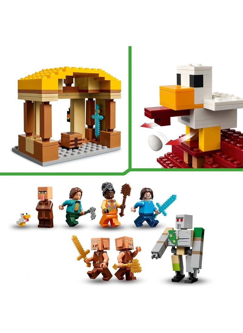 LEGO Minecraft The Ghast Balloon Village Attack Building Toy Set 21273