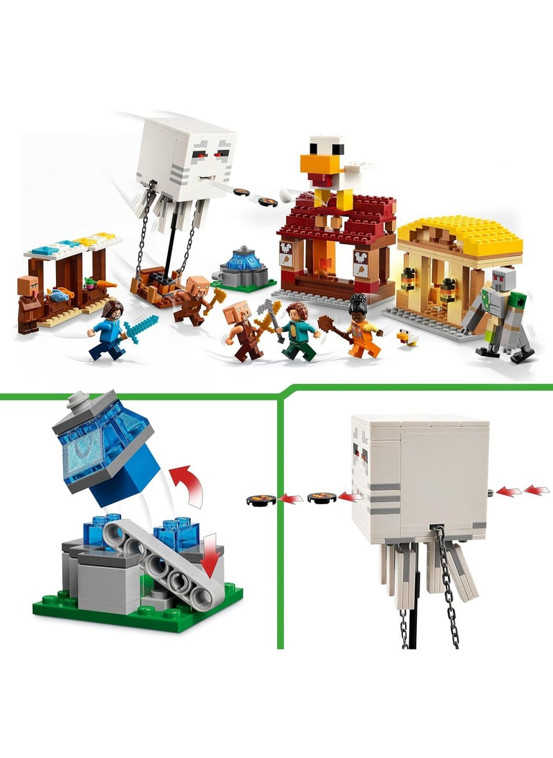 LEGO Minecraft The Ghast Balloon Village Attack Building Toy Set 21273