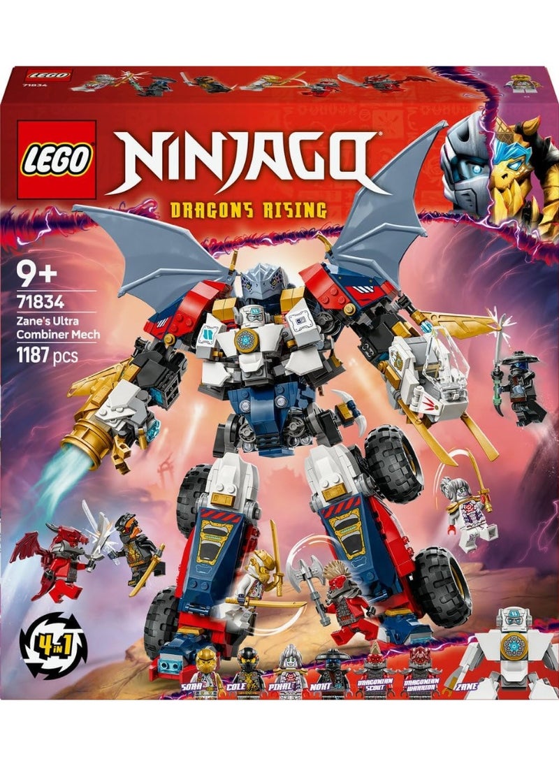 LEGO Ninjago Zane's Ultra Combiner Mech Building Toy Set 71834