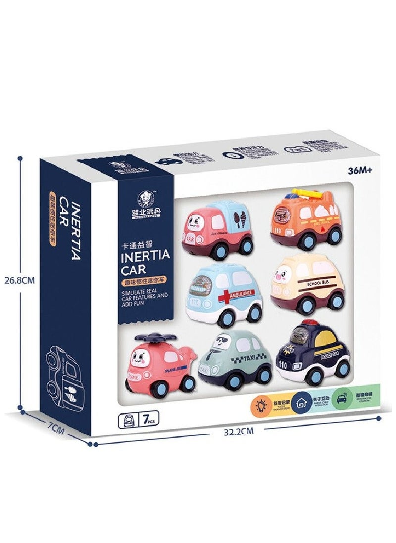 7 Pcs City Cars & Trucks Toy Vehicles Set, ABS material, Toddlers Educational Play,  Gifts for 4-6 Year Boy Girl.