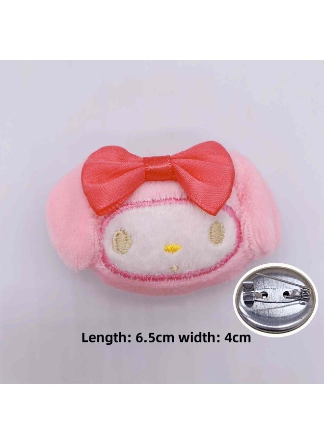 Spring And Summer Cute Animal Plush Brooch Student Cartoon Doll Japanese Bag Pendant Clothing Accessories-Color:melody Brooch