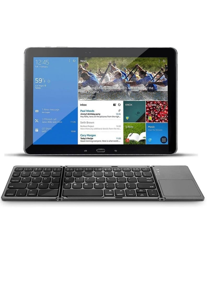 Ultra Thin Mini Bluetooth 3.0 Foldable Keyboard Wireless Folding BT With Touchpad Keyboard compatible with Tablet PC Laptop Mobilephone