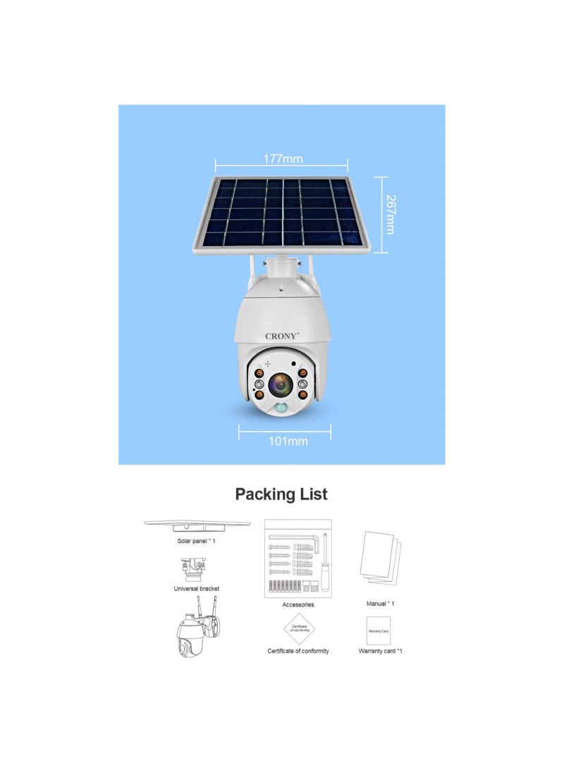 RBX-S10 5MP Solar/Battery-Powered 4G Security Camera – 1080P Resolution, 360° PTZ, Full Color Night Vision, IP65 Waterproof, Two-Way Audio, App Connectivity, TF Card/Cloud Storage, 4x2600mAh Battery, Solar Powered Outdoor Wireless Camera, Solar Security Camera, Wireless Solar Camera for All-Terrain Use, Ring Camera Solar Panel, Reolink Solar Camera, Eufy Solar Camera, Outdoor Surveillance Camera with Solar Power, Wireless Solar Security Camera, 4G Solar Camera Outdoor，Just 4G