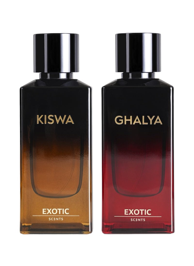 Exotic Scents Eau de Parfume Combo KISWA & GHALYA - 80ml Each Unisex Long Lasting, For Everyday Use