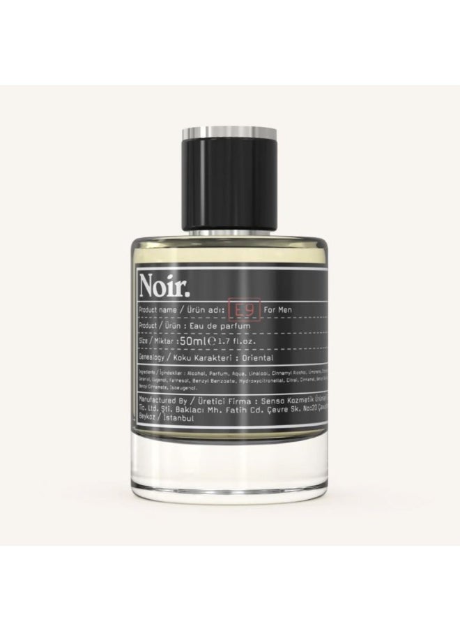 NOIR E9 Men's Perfume – Eau De Parfum 50ML | Oriental Scent with Jasmine, Bergamot, Vanilla & Chocolate | Inspired by Tom Ford Black Orchid | Luxury Fragrance | Made in Turkey