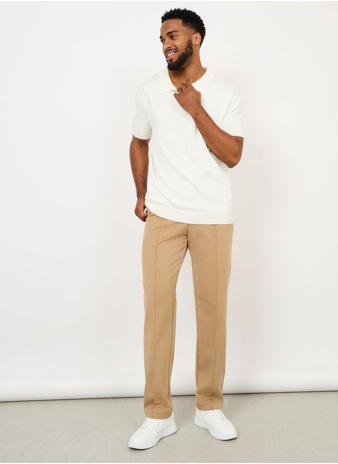 Front Pintuck Knit Trousers