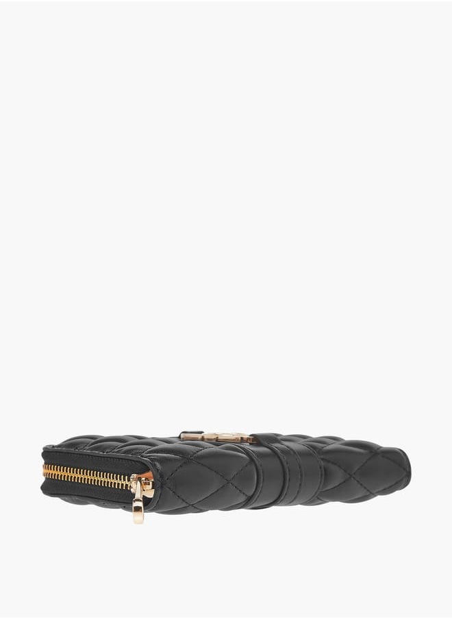 Womens Quilted Wallet With Zip Closure