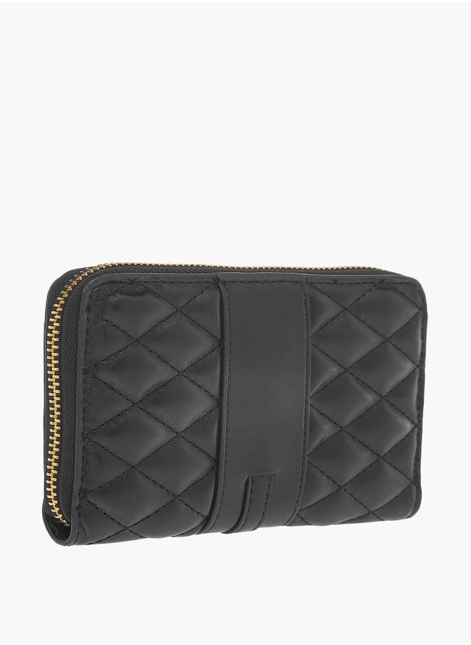 Womens Quilted Wallet With Zip Closure