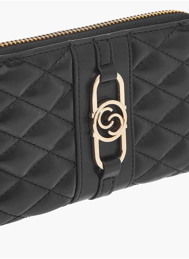 Womens Quilted Wallet With Zip Closure