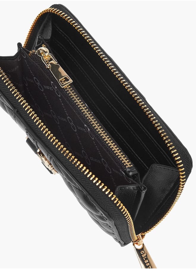 Womens Quilted Wallet With Zip Closure