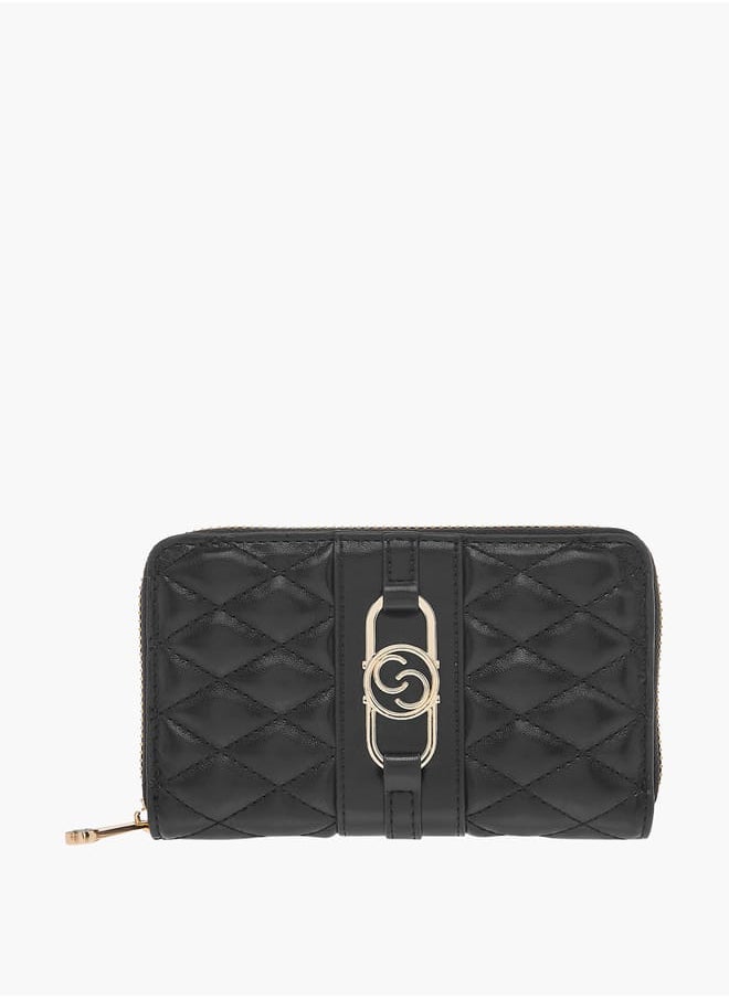 Womens Quilted Wallet With Zip Closure