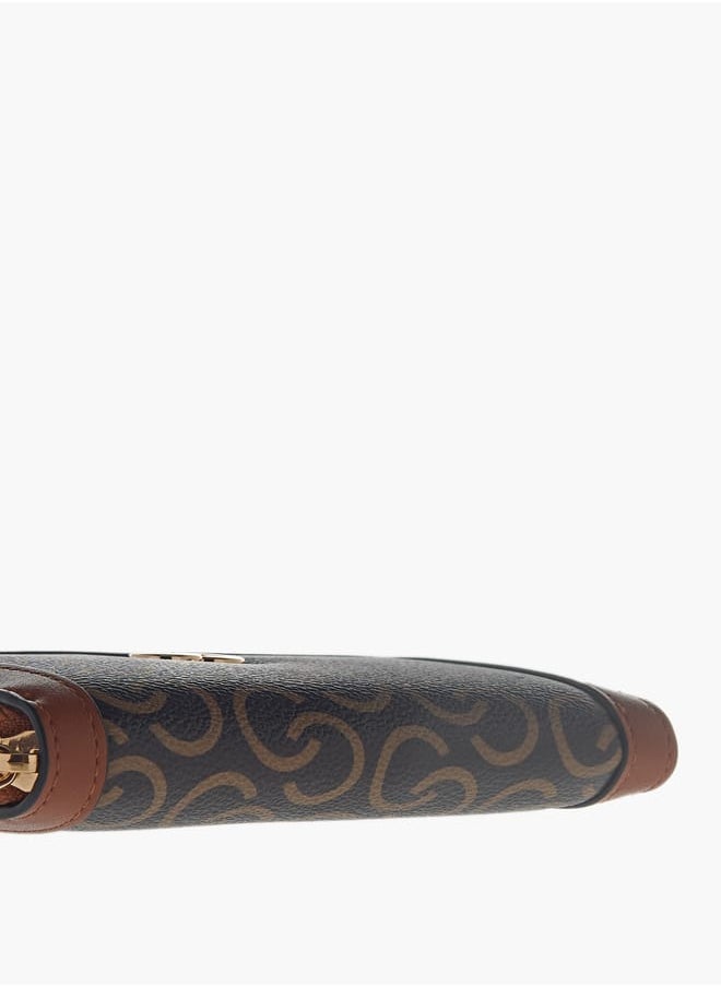 Womens Monogram Print Zip Around Wallet
