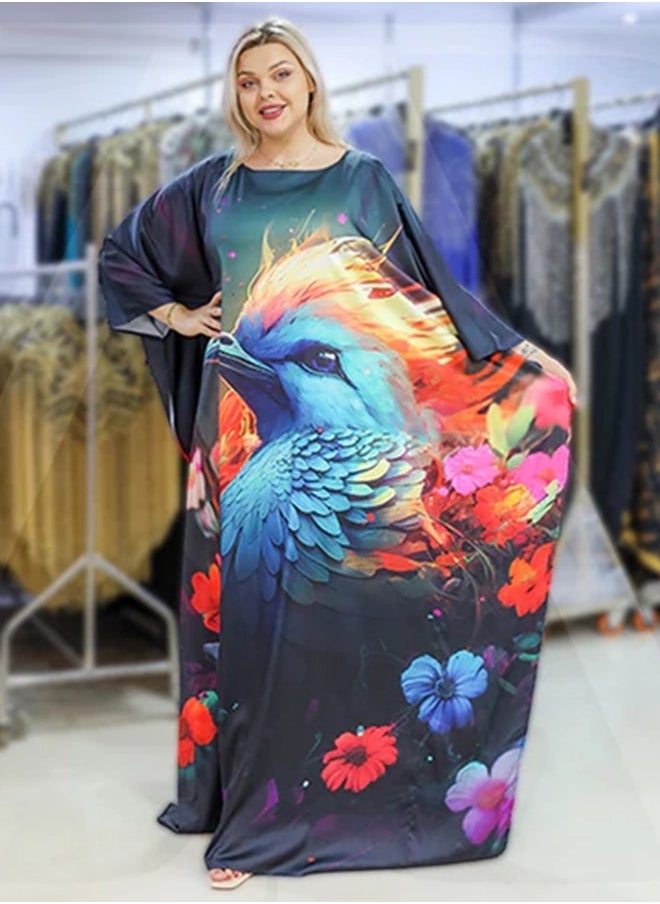 Silky Satin Jalabiya - Printed