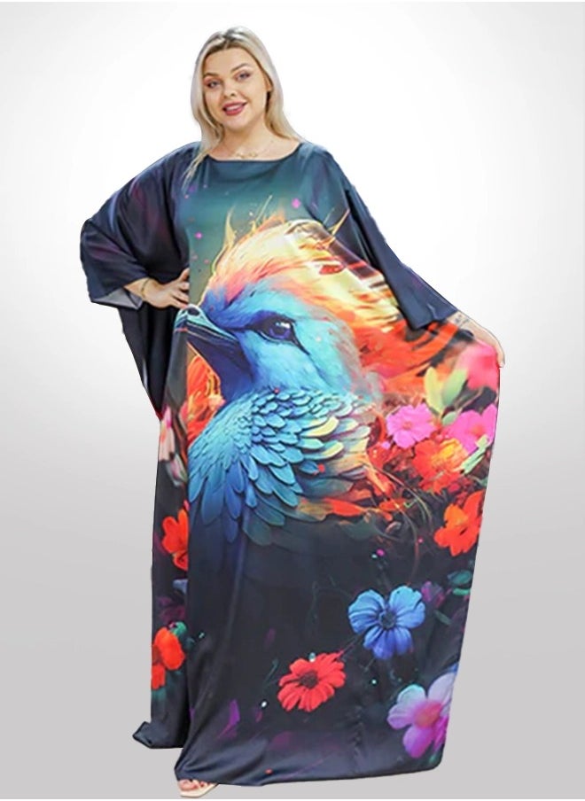 Silky Satin Jalabiya - Printed