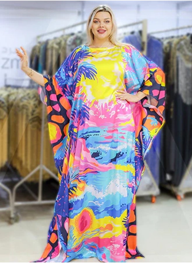 Silky Satin Jalabiya - Printed