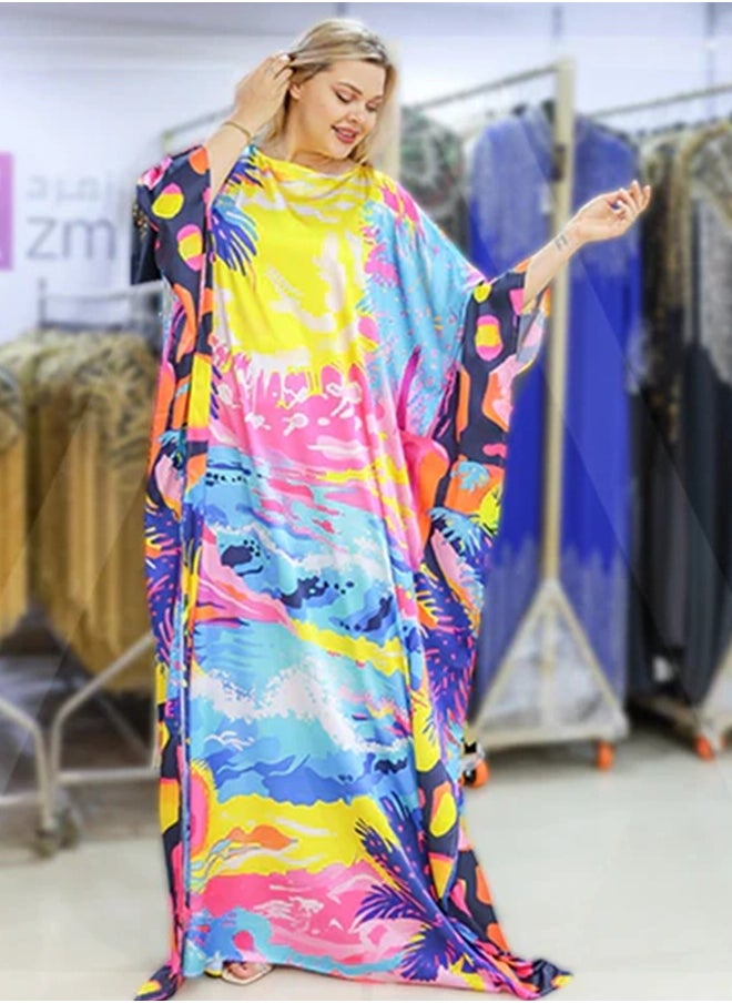 Silky Satin Jalabiya - Printed
