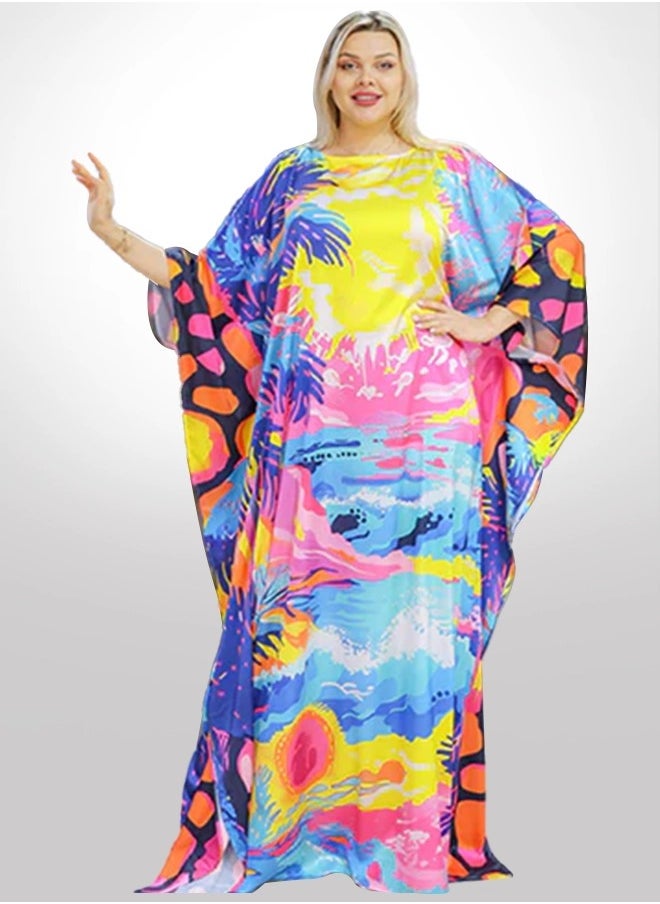 Silky Satin Jalabiya - Printed