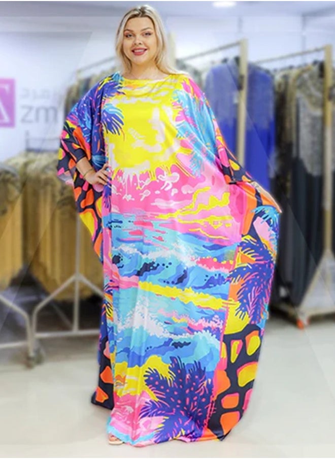 Silky Satin Jalabiya - Printed