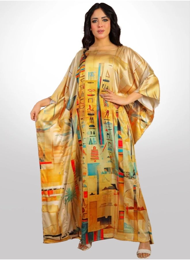 Silky Satin Jalabiya - Printed
