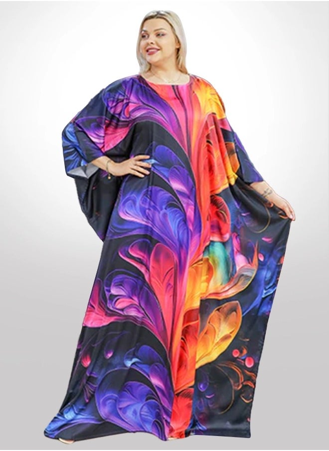 Silky Satin Jalabiya - Printed
