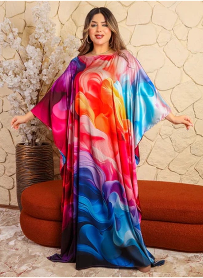 Silky Satin Jalabiya - Printed