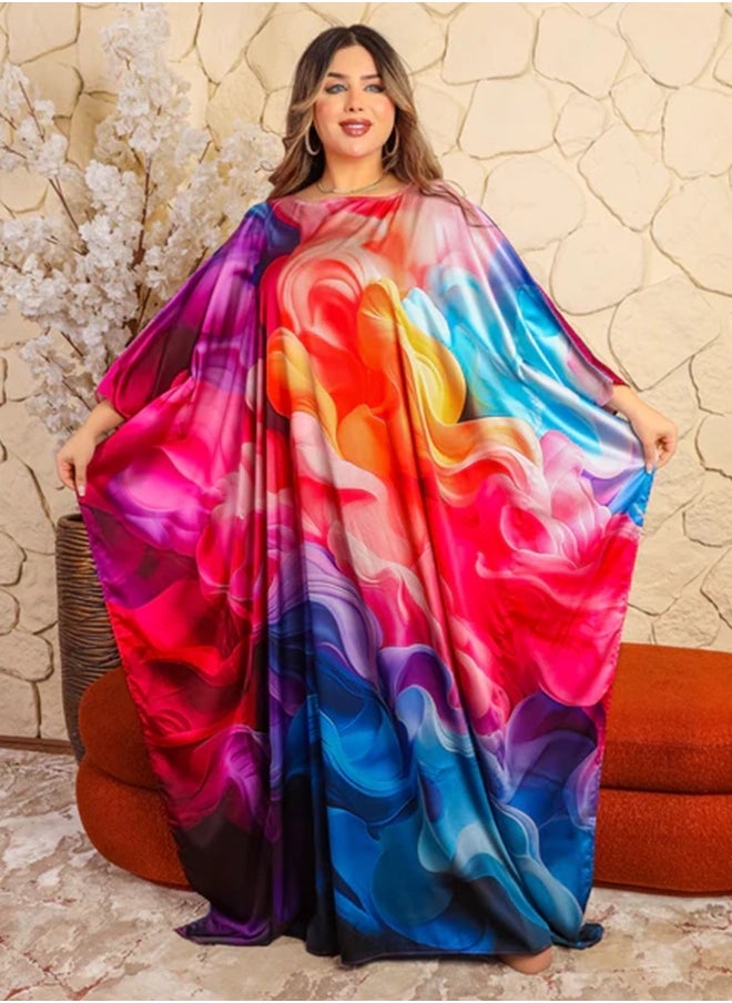 Silky Satin Jalabiya - Printed