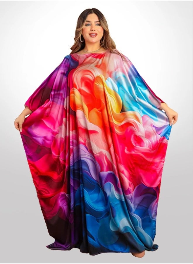 Silky Satin Jalabiya - Printed