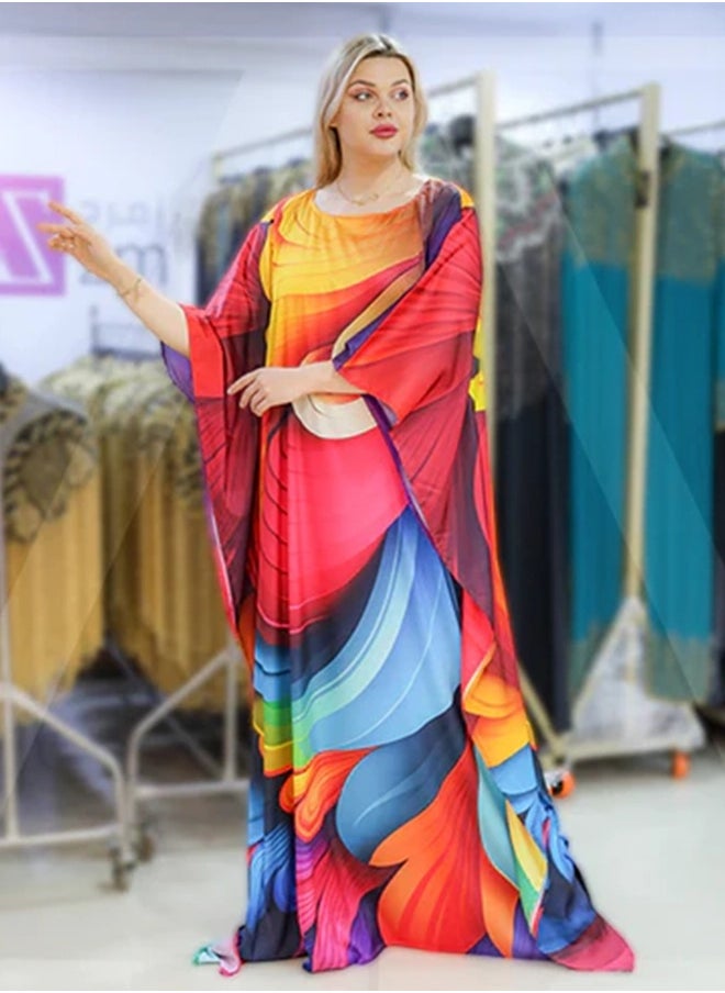 Silky Satin Jalabiya - Printed