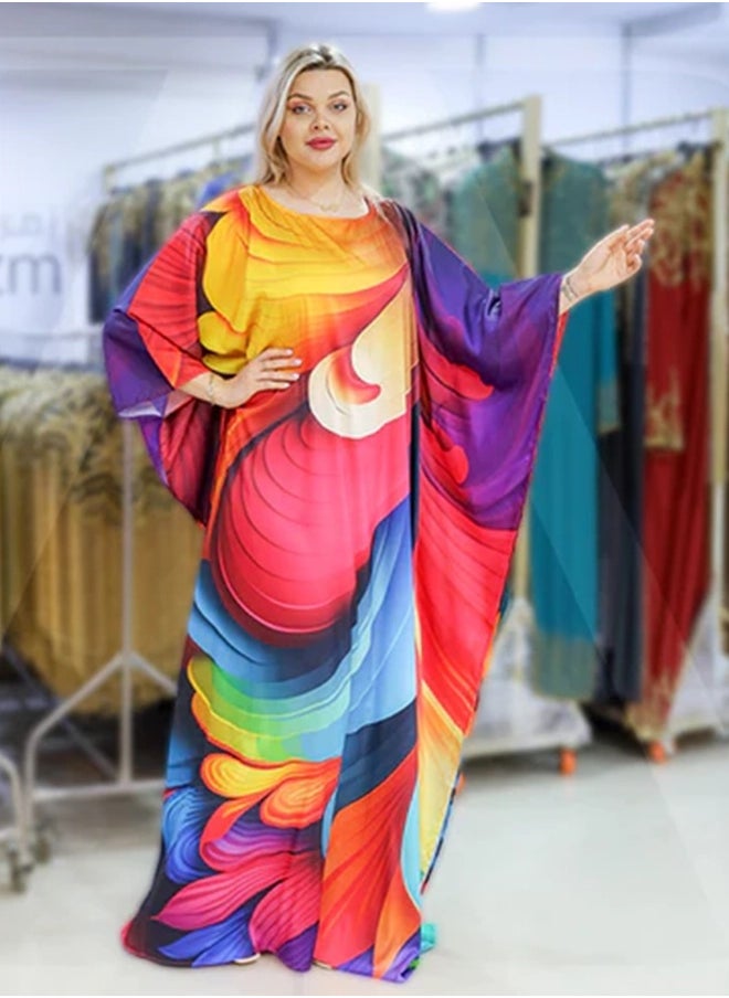 Silky Satin Jalabiya - Printed