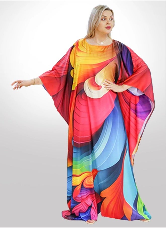Silky Satin Jalabiya - Printed