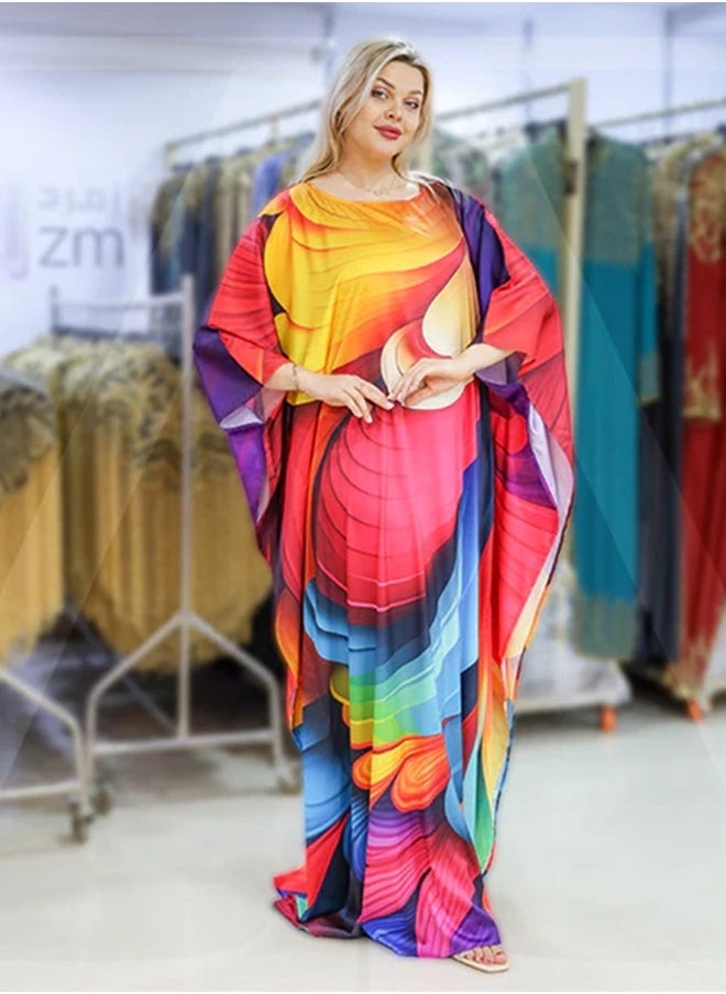 Silky Satin Jalabiya - Printed