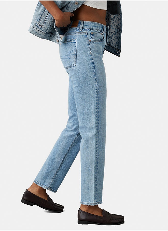 AE Stretch Super High-Waisted Ankle Straight Jean