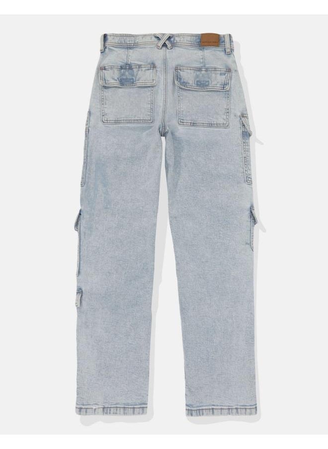 AE Stretch Super High-Waisted Baggy Straight Cargo Jean