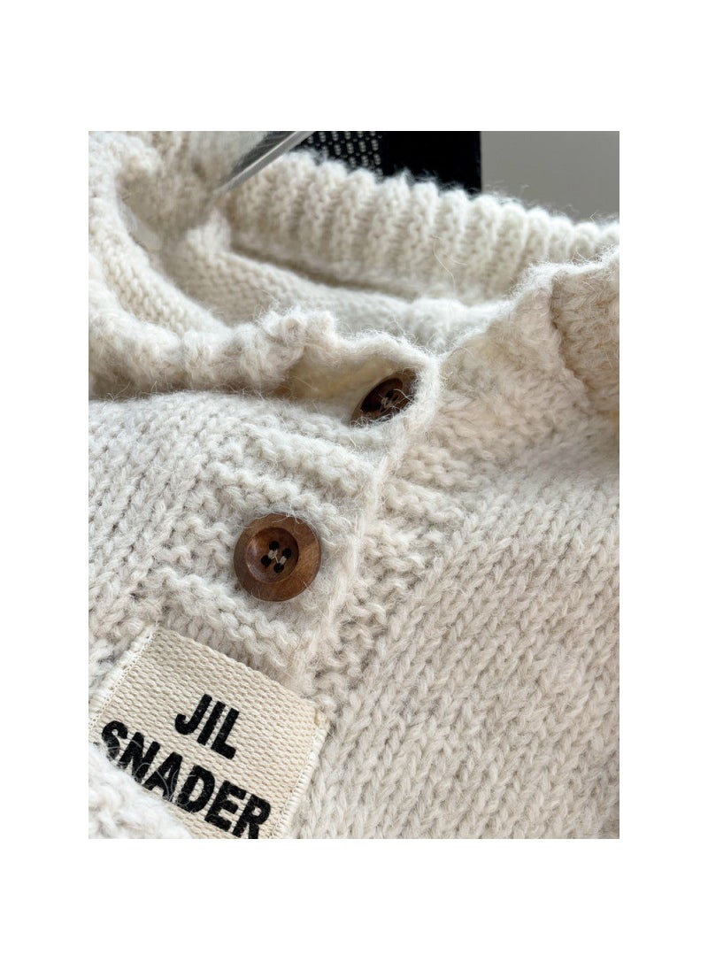 Loose Hooded Knit Sweater Women Autumn Winter 2023 Grey
