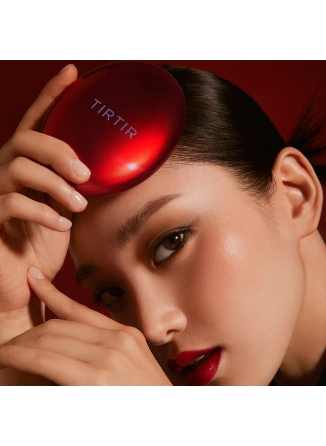 TIRTIR Mask Fit Red Cushion Foundation, Full coverage, Weightless, Skin Fit, Satin Glow Finish, Korean Makeup Cushion Foundation (17N Vanilla, 0.63 Fl Oz)