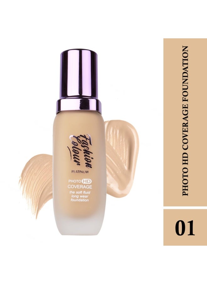Platinum Photo HD Long Wear Matte Foundation Lightweight Easy Blend Soft Tan 45ml