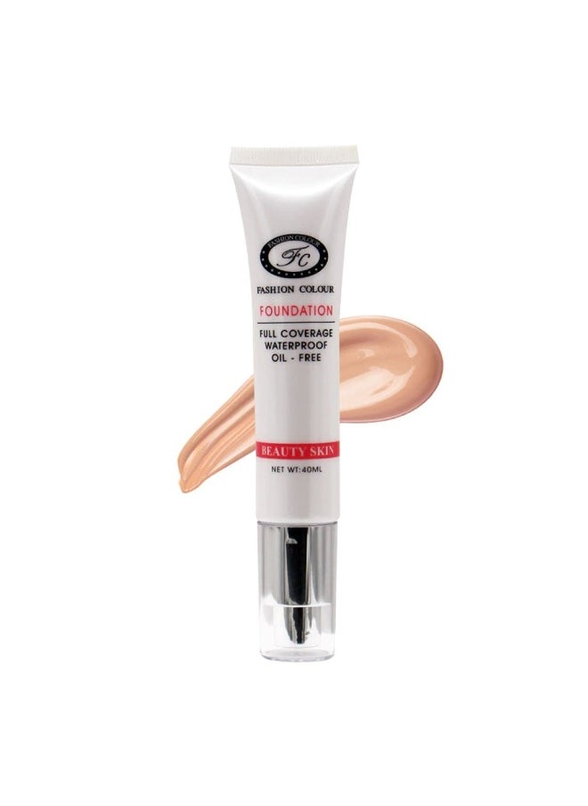 Foundation Full Coverage Waterproof Oil Free Lightweight Long Lasting Upto 24Hrs Natural Matte Shade 02 40ml