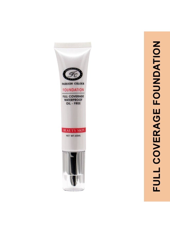 Foundation Full Coverage Waterproof Oil Free Lightweight Long Lasting Upto 24Hrs Natural Matte Shade 01 40ml