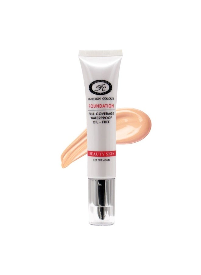 Foundation Full Coverage Waterproof Oil Free Lightweight Long Lasting Upto 24Hrs Natural Matte Shade 01 40ml