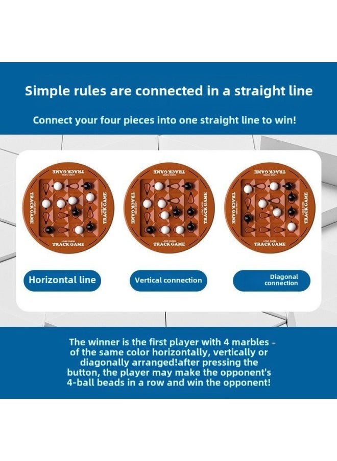 Magnetic Effect Chess Track Logic Chessboard Puzzle Thinking Training Toys Chess Children's Parent-child Interactive Board Games-Color:Round-orbital Logic Chess (16 Pieces Free) Color Box