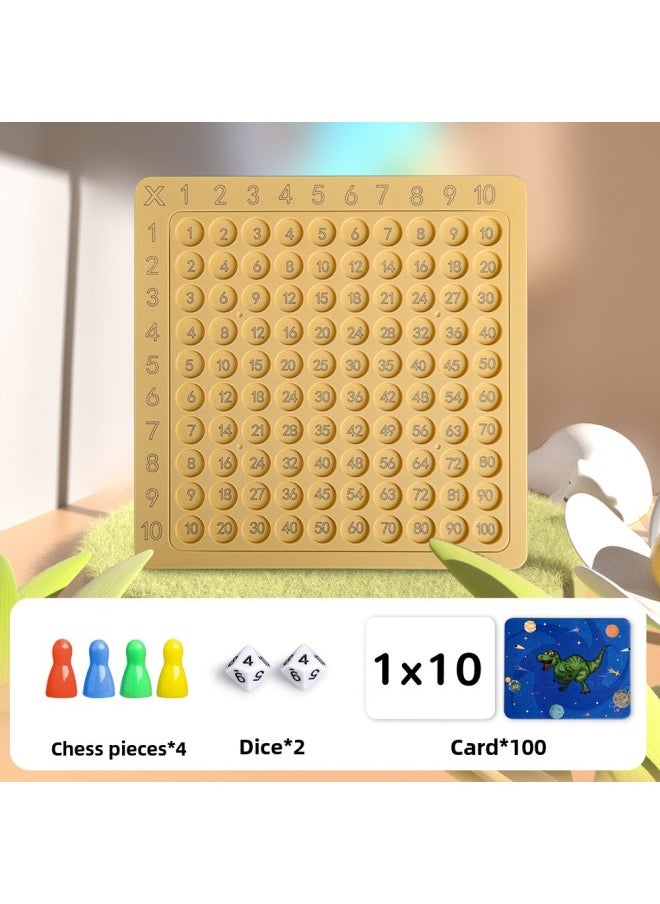 99 Multiplication Table Children's Early Education Puzzle 99 Multiplication Formula Table Primary School Students 99 Multiplication Board Explosions-color:99 Multiplication Board Game [card*100+dice*2+chess Pieces*4]-Specifications:OPP Bag