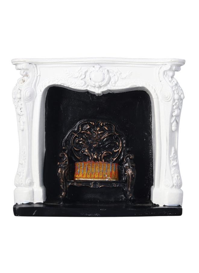 Dollhouse LED Fireplace Rococo Style Simple Switch Control Portable Resin 1:12 Dollhouse Miniature Decoration