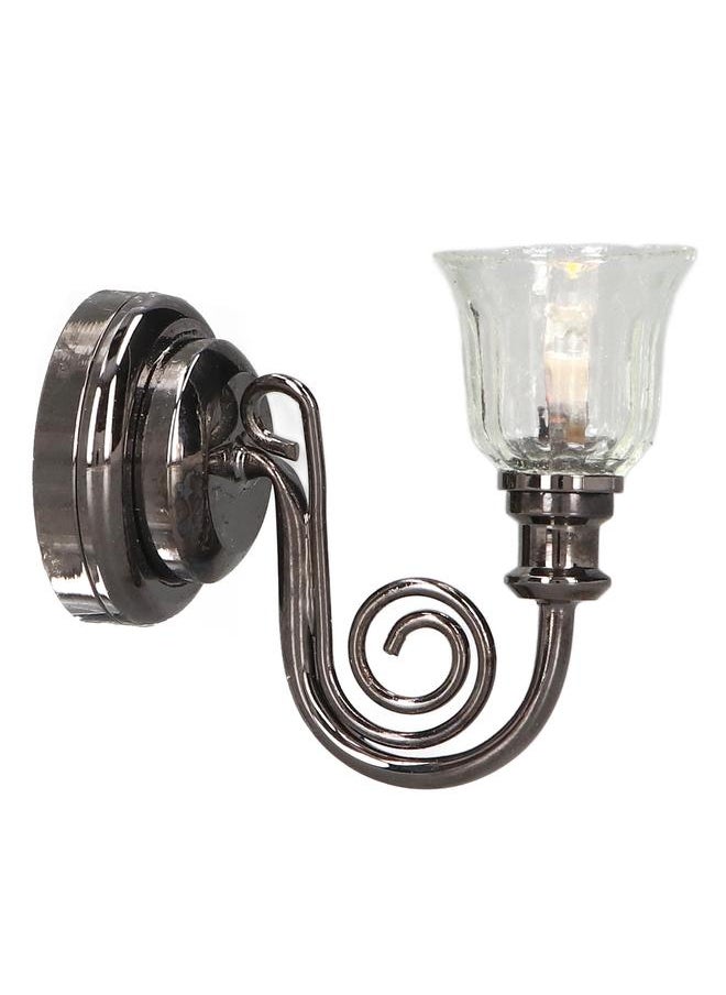 1:12 Dollhouse Wall Lamp LED Warm Lighting Vintage Look Metal Dollhouse Miniature Wall Sconce with Battery