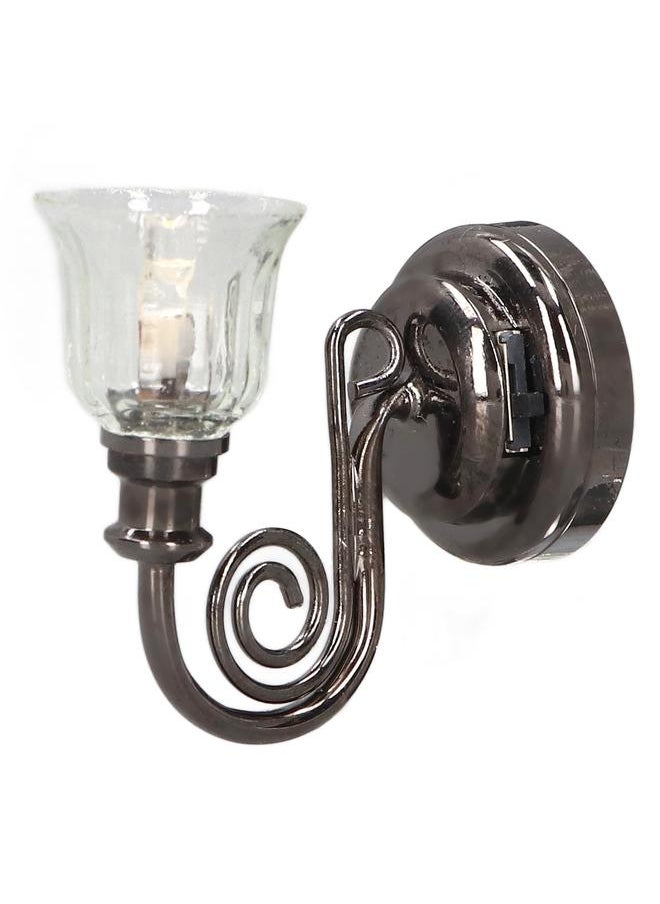 1:12 Dollhouse Wall Lamp LED Warm Lighting Vintage Look Metal Dollhouse Miniature Wall Sconce with Battery