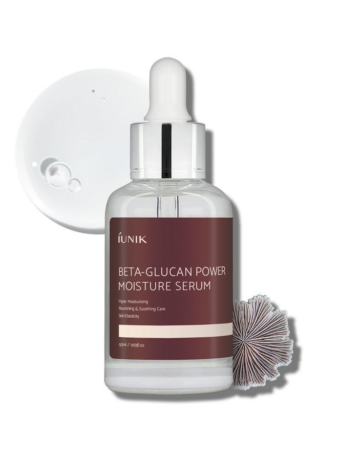 IUNIK Beta-Glucan Power Deep Moisture Vegan Serum 400,000 ppm Intense Hydration Mushroom Yeast Extracts Naturally-derived - Dry Mature Sagging Sensitive Skin Cell Regenerating Lifting Korean Skincare
