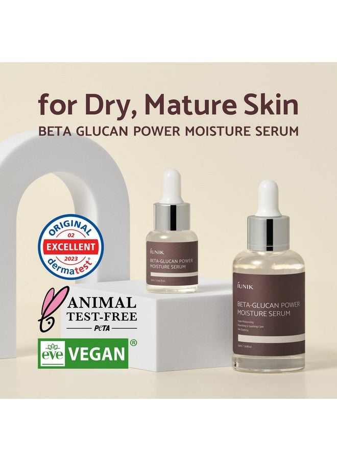 IUNIK Beta-Glucan Power Deep Moisture Vegan Serum 400,000 ppm Intense Hydration Mushroom Yeast Extracts Naturally-derived - Dry Mature Sagging Sensitive Skin Cell Regenerating Lifting Korean Skincare